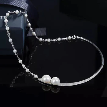 YP36 Luxury CZ Zircon Freshwater Pearl Beads 925 Sterling Silver Collar Necklace AP* Design Brand Women BRIDAL Wedding Jewelry
YP36 Luxury CZ Zircon Freshwater Pearl Beads 925 Sterling Silver Collar Necklace AP* Design Brand Women BRIDAL Wedding Jewelry