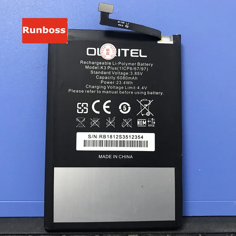6080mAh Battery For OUKITEL K3 PLUS Rechargeable Replacement Li-ion Cell Phone Battery For OUKITEL K3 Cell Phone
6080mAh Battery For OUKITEL K3 PLUS Rechargeable Replacement Li-ion Cell Phone Battery For OUKITEL K3 Cell Phone