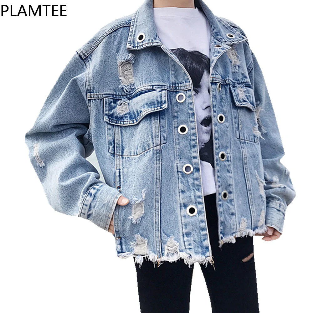 PLAMTEE Personality Frayed Open Stitch Denim Jacket for Women Long Sleeves Loose Tassel Women's Spring Jacket with Pockets New
PLAMTEE Personality Frayed Open Stitch Denim Jacket for Women Long Sleeves Loose Tassel Women's Spring Jacket with Pockets New