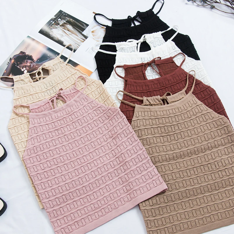 2019 New Women's Knit Vest Female Halter Straps Hanging Neck Sling Tops Tank Tops G198
2019 New Women's Knit Vest Female Halter Straps Hanging Neck Sling Tops Tank Tops G198