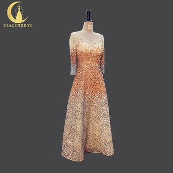 JIALINZEYI Real Picture V Neck Luxurious Full hand Beads Long SLeeves Ankle Length Party Sexy Prom Dress Evening Dresses
JIALINZEYI Real Picture V Neck Luxurious Full hand Beads Long SLeeves Ankle Length Party Sexy Prom Dress Evening Dresses