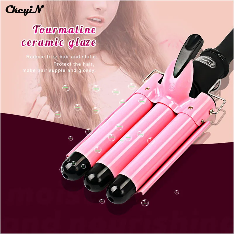 CkeyiN LCD Digital Hair Curling Iron+Glove Automatic Hair Curl Magic 3 Barrels Hair Curlers Rollers Fast Heating Curling Wand 40 
CkeyiN LCD Digital Hair Curling Iron+Glove Automatic Hair Curl Magic 3 Barrels Hair Curlers Rollers Fast Heating Curling Wand 40