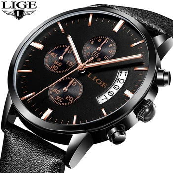 LIGE Mens Watches Business Casual Top Luxury Brand Mens Sports Fashion Waterproof Leather Quartz Watch Men Relogio Masculino+Box
LIGE Mens Watches Business Casual Top Luxury Brand Mens Sports Fashion Waterproof Leather Quartz Watch Men Relogio Masculino+Box