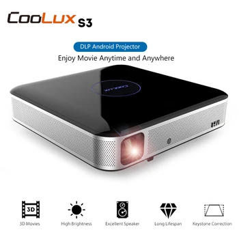 COOLUX S3 Pro DLP Projector Home Theater 1GB+16GB 1100 ANSI 1080P 5000:1 Android 4.4 Support 4K 2.4G/5GHz WiFi Bluetooth 4.0
COOLUX S3 Pro DLP Projector Home Theater 1GB+16GB 1100 ANSI 1080P 5000:1 Android 4.4 Support 4K 2.4G/5GHz WiFi Bluetooth 4.0