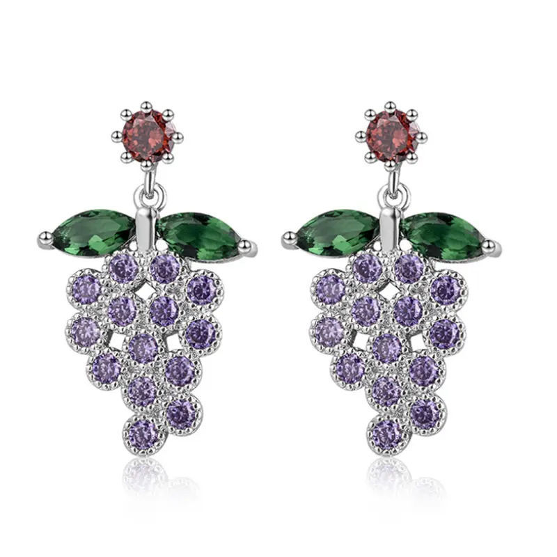 Drop Earrings Japan and South Korea creative new grape woman earrings fashion small fresh fruit earrings
Drop Earrings Japan and South Korea creative new grape woman earrings fashion small fresh fruit earrings