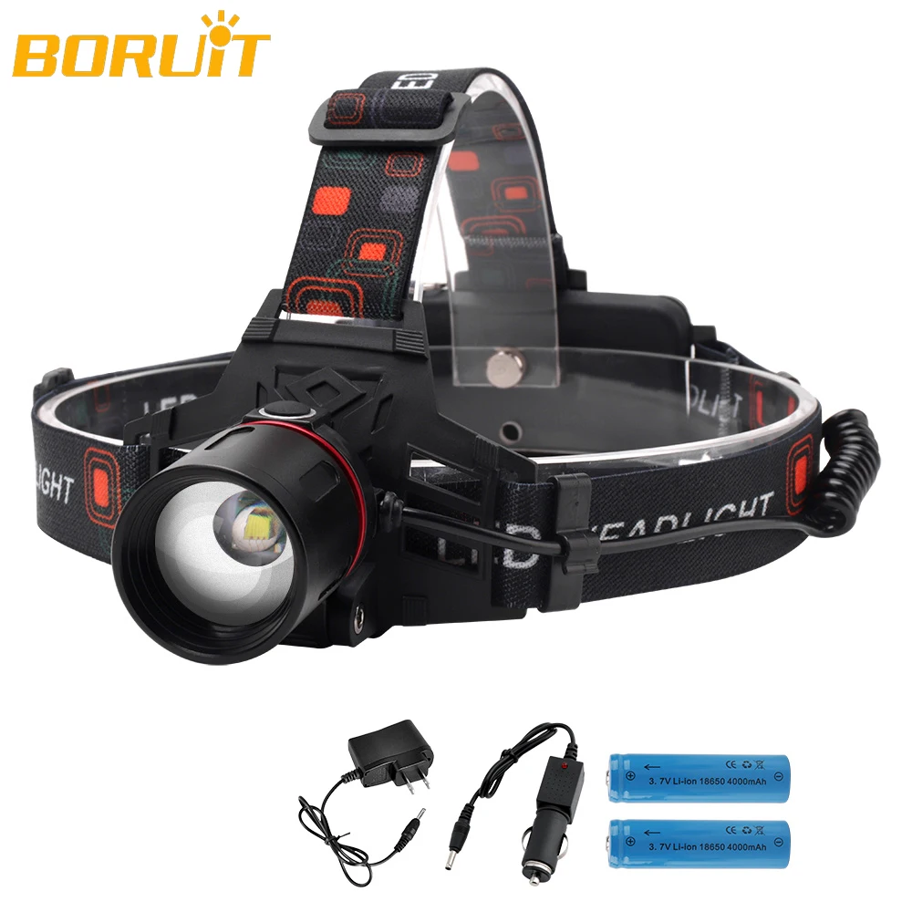 BORUiT XML T6 LED Headlamp Flashlight Zoomable Rechargeable Flashlight Lanterns Waterproof Camping Hunting Head Torch by 18650
BORUiT XML T6 LED Headlamp Flashlight Zoomable Rechargeable Flashlight Lanterns Waterproof Camping Hunting Head Torch by 18650
