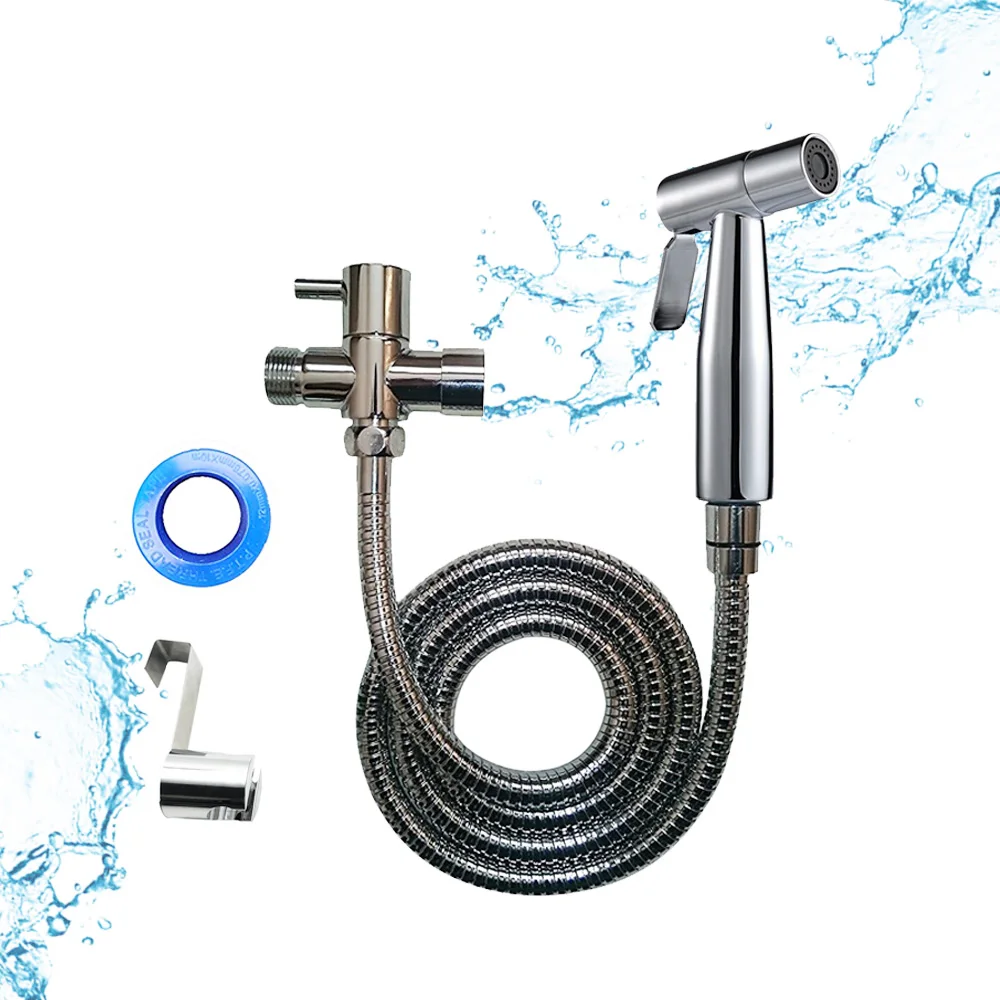 Toilet Hand Held Bidet Shattaf Cloth Diaper Sprayer with 7/8 inch T-Adapter Hose and Bracket Holder - Free Shipping
Toilet Hand Held Bidet Shattaf Cloth Diaper Sprayer with 7/8 inch T-Adapter Hose and Bracket Holder - Free Shipping