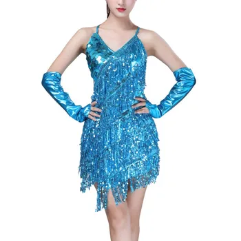 5colors Women Sexy Sequined Sling Halter Latin Dance Dress Lace Latin Dancing Wear Tassel Costume Dance Mini Dress
5colors Women Sexy Sequined Sling Halter Latin Dance Dress Lace Latin Dancing Wear Tassel Costume Dance Mini Dress