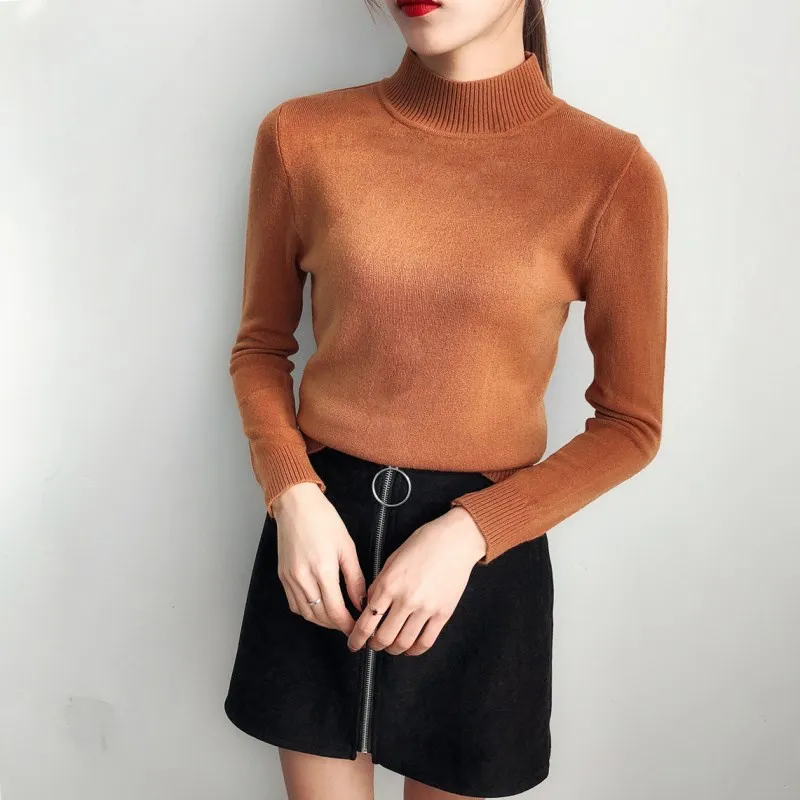 Autumn Fashion New Korean Version Slim Women Sweater Pure Color Half Collarr pullover Long Sleeve Clothes For Women
Autumn Fashion New Korean Version Slim Women Sweater Pure Color Half Collarr pullover Long Sleeve Clothes For Women