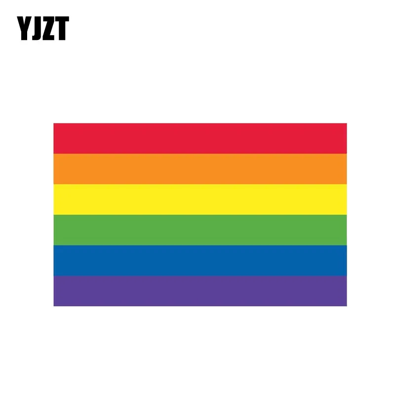 

YJZT 17.8CM*11CM Funny Gay Flag Rainbow Personality PVC Decal Car Sticker 12-0257