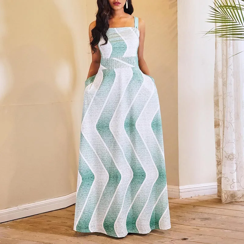 Women Maxi Dresses Plus Size Elegant Evening Stripe Sexy Backless Party Robe Big Swing Fashion Ladies Summer Beach Long Dress 
Women Maxi Dresses Plus Size Elegant Evening Stripe Sexy Backless Party Robe Big Swing Fashion Ladies Summer Beach Long Dress