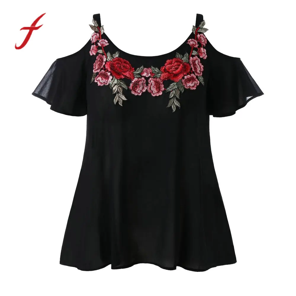 Fashion Women Strap Chiffon Casual Cold Shoulder Embroidered shirt Blouse elegant wrap Tops Casual Slimming Solid tunique femme
Fashion Women Strap Chiffon Casual Cold Shoulder Embroidered shirt Blouse elegant wrap Tops Casual Slimming Solid tunique femme