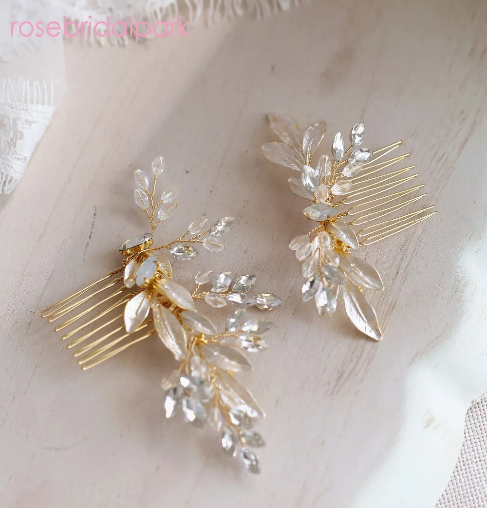 rosebridalpark Gold Crystal Bridal Hair Combs Handmade Gold Leaf Wedding Hair Sticks Leaves Hairwear Headwear Accessories t963
rosebridalpark Gold Crystal Bridal Hair Combs Handmade Gold Leaf Wedding Hair Sticks Leaves Hairwear Headwear Accessories t963
