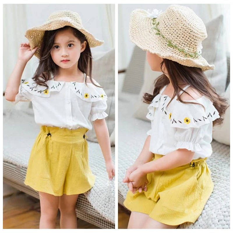 Baby Girls Clothes Outfits Off-shoulder Sleeveless Top Shirt+Shorts Summer Girls Outfits Set 2pcs Cute Kids Clothes
Baby Girls Clothes Outfits Off-shoulder Sleeveless Top Shirt+Shorts Summer Girls Outfits Set 2pcs Cute Kids Clothes