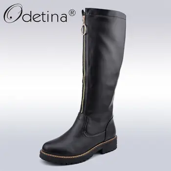 Odetina Fashion Women Equestrian Riding Boots Front Zip Knee High Boots Chunky Low Heel Platform Half Winter Boots Big Size 43
Odetina Fashion Women Equestrian Riding Boots Front Zip Knee High Boots Chunky Low Heel Platform Half Winter Boots Big Size 43