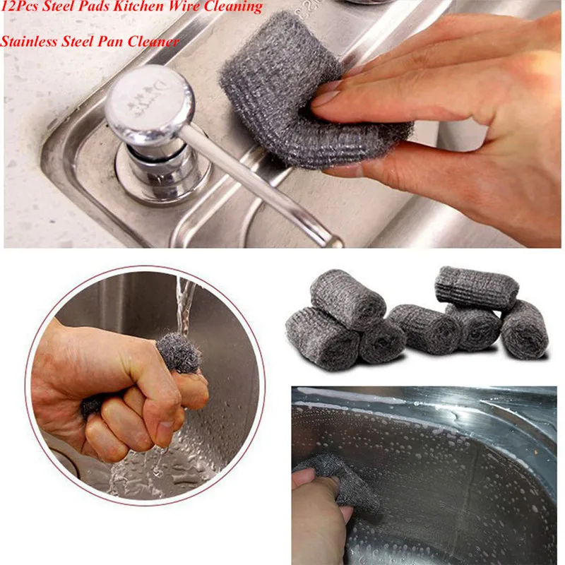 12Pcs/Set Steel Sponge Metal Mesh Super Detergent Tool Kitchen Wire Cleaning Ball Stainless Steel Pan Cleaner Drop Shipping
12Pcs/Set Steel Sponge Metal Mesh Super Detergent Tool Kitchen Wire Cleaning Ball Stainless Steel Pan Cleaner Drop Shipping