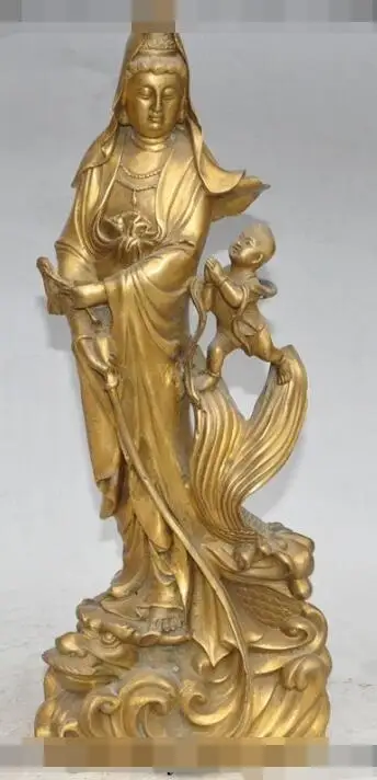 S00418 15"old chinese brass boy vase Kwan-Yin GuanYin goddess buddha dragon fish statue (B0328)
S00418 15"old chinese brass boy vase Kwan-Yin GuanYin goddess buddha dragon fish statue (B0328)