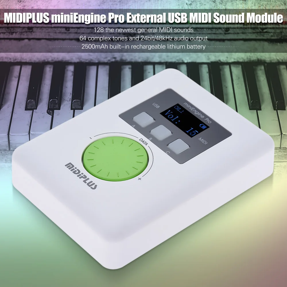 miniEngine Pro External USB Sound Module Built-in Rechargeable Lithium Battery 128 MIDI Sounds 64 Tones
miniEngine Pro External USB Sound Module Built-in Rechargeable Lithium Battery 128 MIDI Sounds 64 Tones