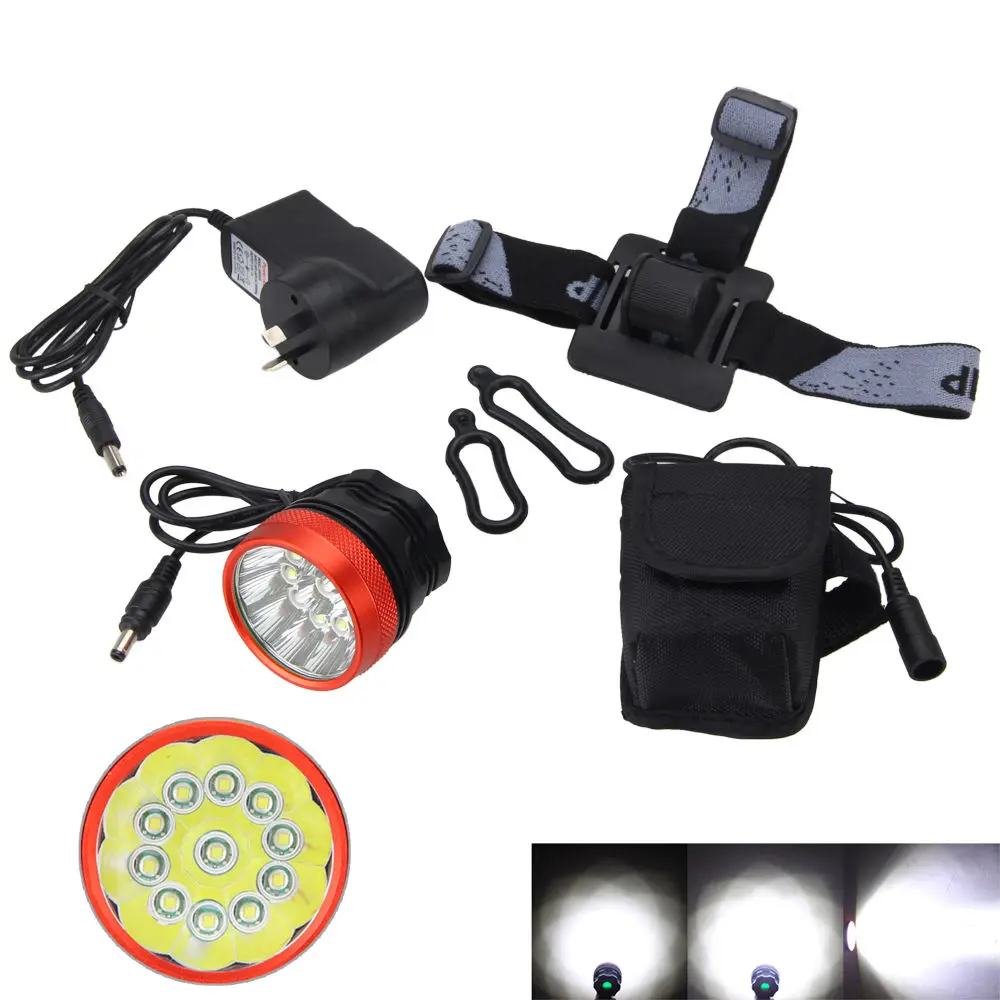 2 in 1 Headlamp Brightness 28000Lumen 11X XML T6 LED Front Bike Light Outdoor Head Lamp +Battery Pack+Charger
2 in 1 Headlamp Brightness 28000Lumen 11X XML T6 LED Front Bike Light Outdoor Head Lamp +Battery Pack+Charger