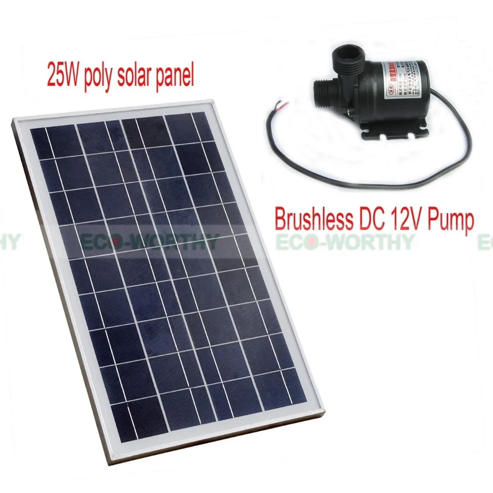 

USA Stock 25Watt Poly Solar Panel with Brushless DC12V Pump Hot Water Circulating Pump