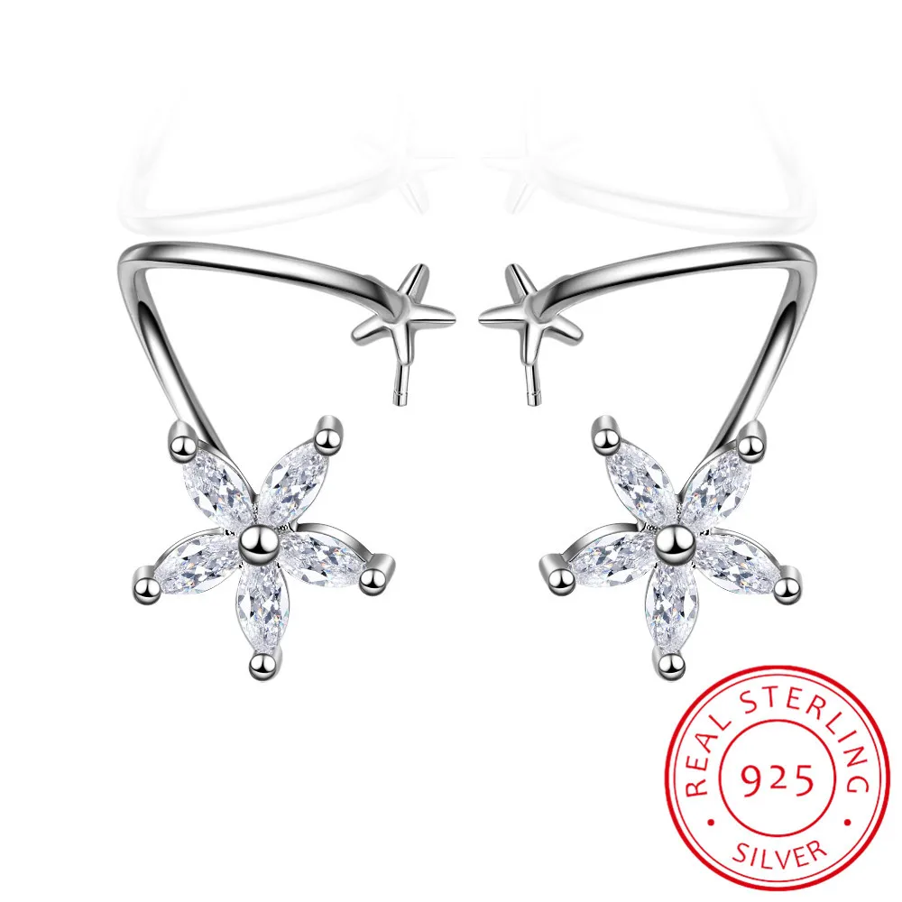 High Quality 925 Sterling Silver Star Flower Clear Cz Zirconia Stud Earrings Pendientes Oorbellen Boucle D'oreille Female Gift
High Quality 925 Sterling Silver Star Flower Clear Cz Zirconia Stud Earrings Pendientes Oorbellen Boucle D'oreille Female Gift