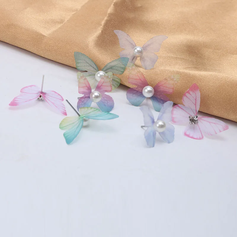 Bohemian Style Colorful Stud Earrings Female Handmade Organza Ethereal Butterfly Imitation Pearl Temperament Earring Oorbellen
Bohemian Style Colorful Stud Earrings Female Handmade Organza Ethereal Butterfly Imitation Pearl Temperament Earring Oorbellen