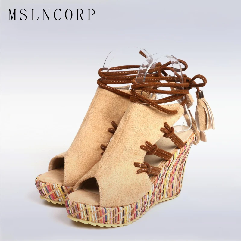 Size 34-43 Bohemian Women Sandals Ankle Strap Straw Platform Wedges For Female Shoes Wedges Fashion Lace up Platform Sandals
Size 34-43 Bohemian Women Sandals Ankle Strap Straw Platform Wedges For Female Shoes Wedges Fashion Lace up Platform Sandals