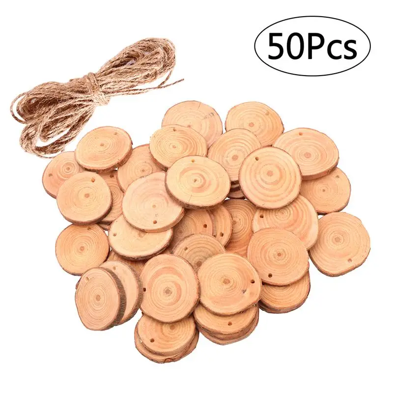 50pcs 3-4CM 4-5CM Wood Log Slices Discs for DIY Crafts Wedding Centerpieces with 10M Jute Twine
50pcs 3-4CM 4-5CM Wood Log Slices Discs for DIY Crafts Wedding Centerpieces with 10M Jute Twine