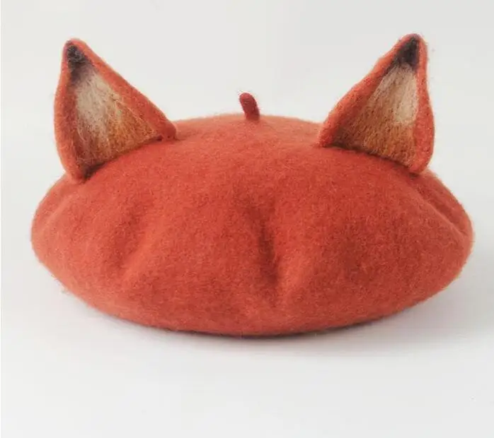 Sweet lolita Hat vintage ear hat true real woolen warm winter beret manual wool beret Women Hat
Sweet lolita Hat vintage ear hat true real woolen warm winter beret manual wool beret Women Hat