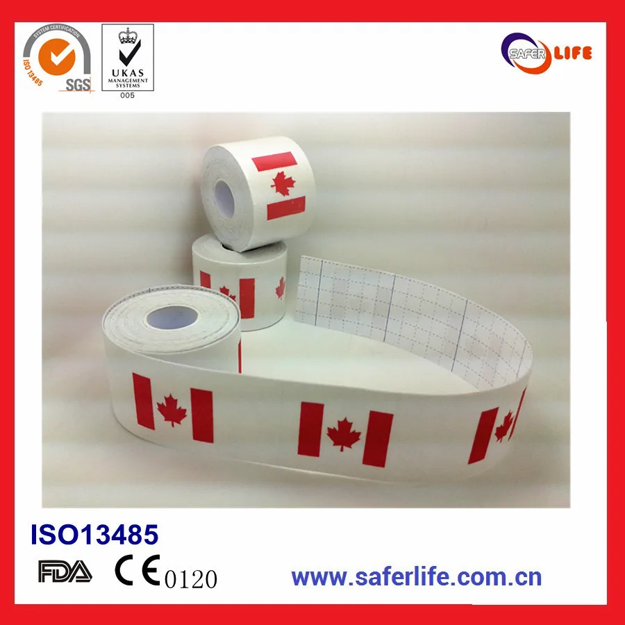 Canada flag 2" W x 16.4' L -printed sports tape Water Resistant - Single Roll Pack cotton kinesiology tape
Canada flag 2" W x 16.4' L -printed sports tape Water Resistant - Single Roll Pack cotton kinesiology tape