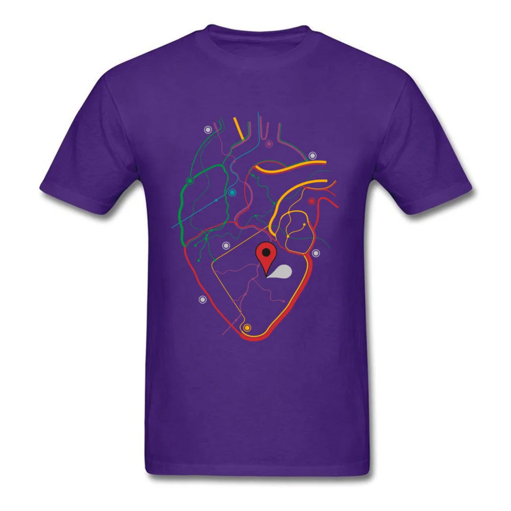 Prevailing You Are Here Leisure T Shirt Crewneck Cotton Fabric Man Tops Shirts Short Sleeve Summer Fall Leisure Sweatshirts You Are Here purple