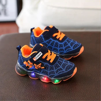 Boys Sneakers LED Light Shoes for Children Spiderman flash shoes Kids Boys Breathable Mesh Running Shoes Baby Girls LED Sneakers
Boys Sneakers LED Light Shoes for Children Spiderman flash shoes Kids Boys Breathable Mesh Running Shoes Baby Girls LED Sneakers