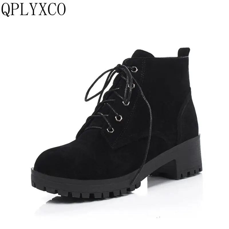 QPLYXCO New Boots Big size 34-43 shoes woman ankle boot short Fashion Plush Winter Women Round Toe Lace up high heels shoes 8-12
QPLYXCO New Boots Big size 34-43 shoes woman ankle boot short Fashion Plush Winter Women Round Toe Lace up high heels shoes 8-12