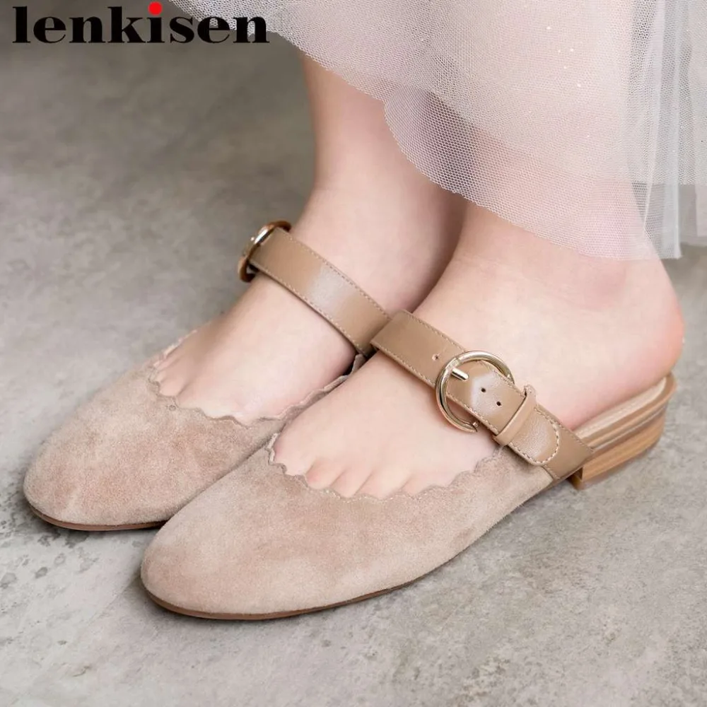 Lenkisen art design slip on mules round toe full grain leather buckle belt low heels concise style dating high fashion shoes L92
Lenkisen art design slip on mules round toe full grain leather buckle belt low heels concise style dating high fashion shoes L92