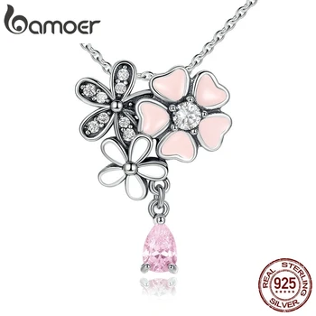 BAMOER 925 Sterling Silver Pink Heart Blossom Cherry Flower 45CM Pendants & Necklaces Women Sterling-Silver-Jewelry SCN046
BAMOER 925 Sterling Silver Pink Heart Blossom Cherry Flower 45CM Pendants & Necklaces Women Sterling-Silver-Jewelry SCN046
