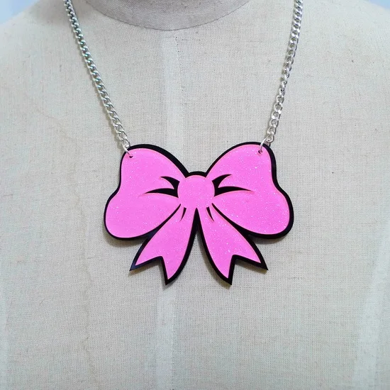 Hip Hop Pink Big Acrylic Bow knot Pendant Choker Necklace Female Night Club Jewelry Accessories
Hip Hop Pink Big Acrylic Bow knot Pendant Choker Necklace Female Night Club Jewelry Accessories
