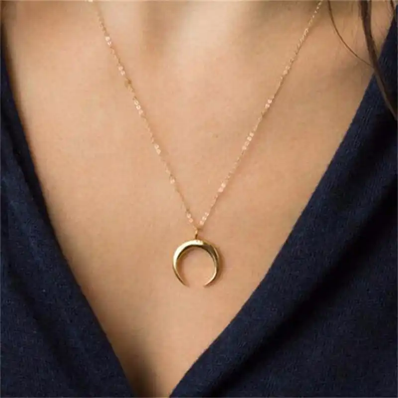 half moon pendant gold