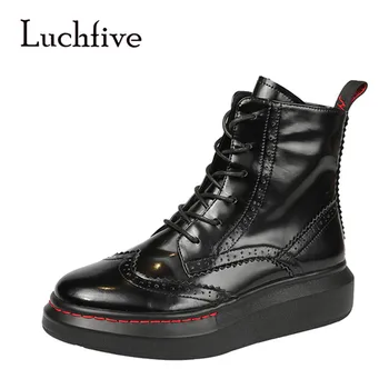 2020 Autumn New Ankle Boots Lace Up Fretwork Tall Brogues Genuine Leather Winter Shoes Women
2020 Autumn New Ankle Boots Lace Up Fretwork Tall Brogues Genuine Leather Winter Shoes Women