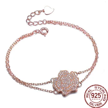 Aceworks Rose Flowers Shape 925 Sterling Silver Bracelet Charm Chain Rose Glod Wedding Bride Zirconia Jewelry Gift BC4108A
Aceworks Rose Flowers Shape 925 Sterling Silver Bracelet Charm Chain Rose Glod Wedding Bride Zirconia Jewelry Gift BC4108A
