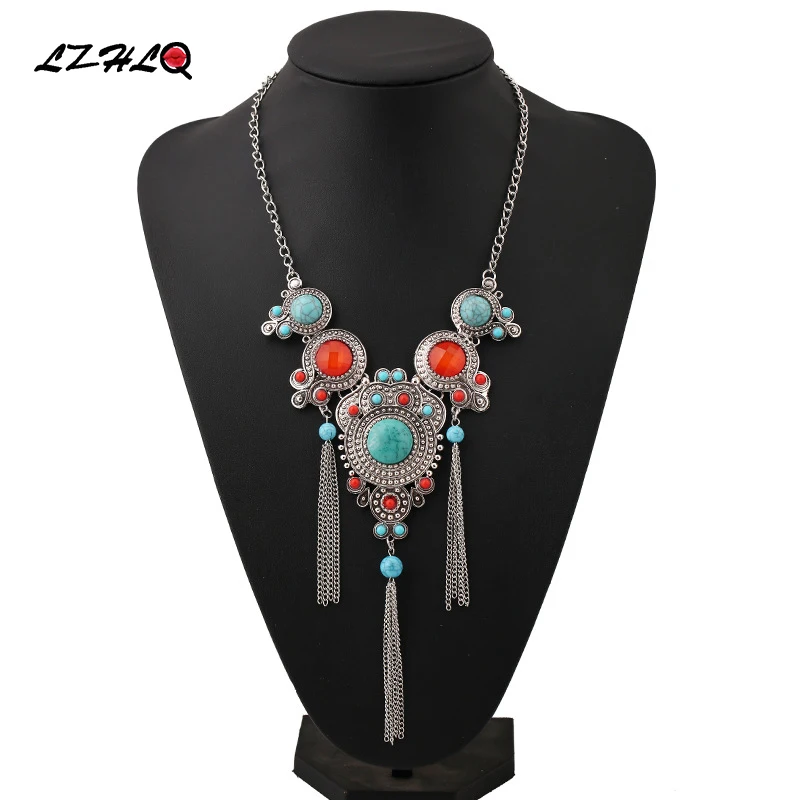 Bohemian Ethnic Blue Stone Choker Statement Necklace Women 2Colors Zinc Alloy Necklaces Pendants Trendy Collares Collier
Bohemian Ethnic Blue Stone Choker Statement Necklace Women 2Colors Zinc Alloy Necklaces Pendants Trendy Collares Collier
