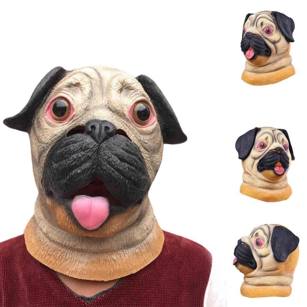 Funny Pug dog Latex Mask breathable Novelty full face head mask Halloween Masquerade Mask Fancy Dress Party Cosplay Costume 
Funny Pug dog Latex Mask breathable Novelty full face head mask Halloween Masquerade Mask Fancy Dress Party Cosplay Costume