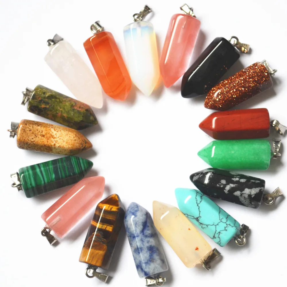 2018 New fashion Assorted Mixed natural stone Charms pillar pendants points for DIY making jewellery 36pcs/lot Wholesale lots
2018 New fashion Assorted Mixed natural stone Charms pillar pendants points for DIY making jewellery 36pcs/lot Wholesale lots