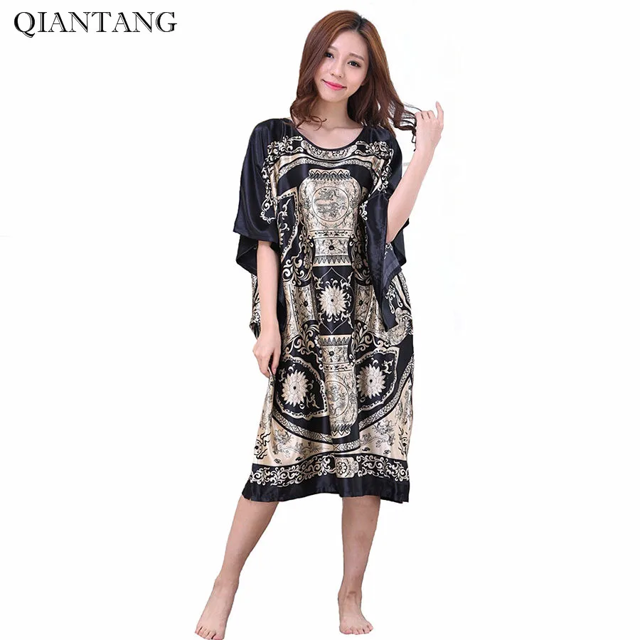 Top Selling Black Women's Summer Robe Bathgown Sleepwear Faux Silk Bath Gown Nightgown Pijama Mujer One Size LS007B
Top Selling Black Women's Summer Robe Bathgown Sleepwear Faux Silk Bath Gown Nightgown Pijama Mujer One Size LS007B