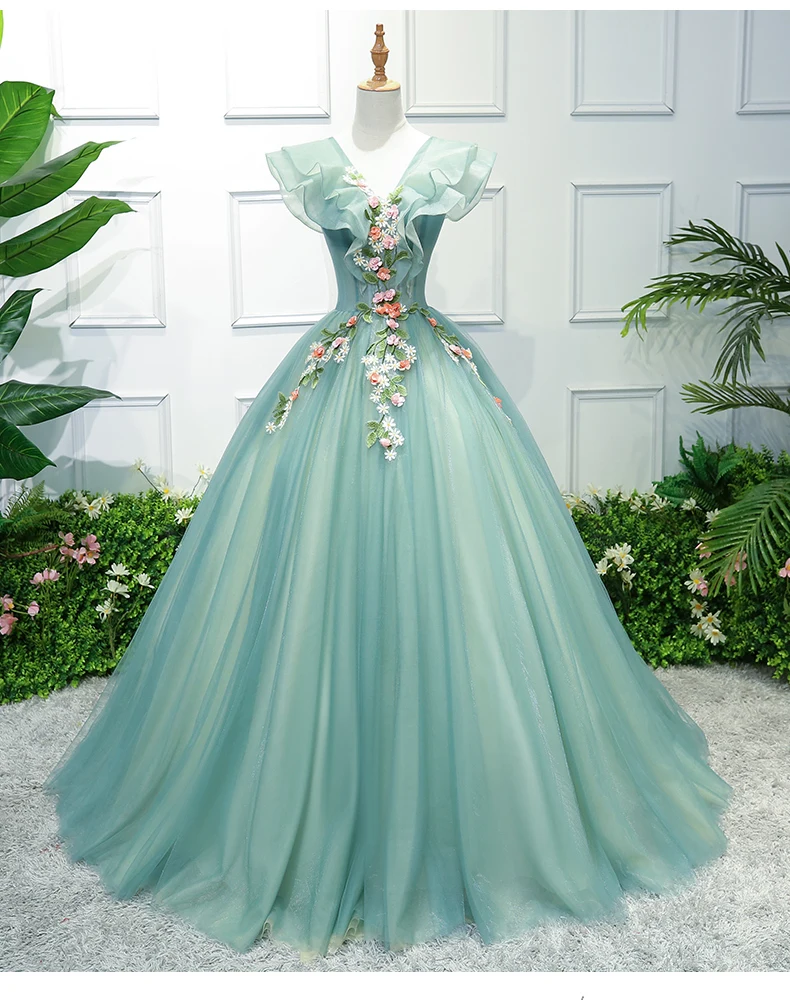 J 100%real Light Green Embroidery Ball Gown Medieval Renaissance Gown Queen Costume Victorian Dress Marie Antoinette/ Belle Ball
J 100%real Light Green Embroidery Ball Gown Medieval Renaissance Gown Queen Costume Victorian Dress Marie Antoinette/ Belle Ball