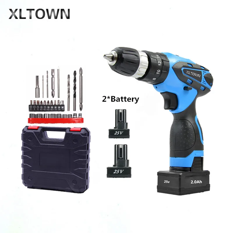 XLTOWN 25V Impact Drill with 2 battery Rechargeable Lithium Battery Multifunction Electric Screwdriver with drill bits
XLTOWN 25V Impact Drill with 2 battery Rechargeable Lithium Battery Multifunction Electric Screwdriver with drill bits