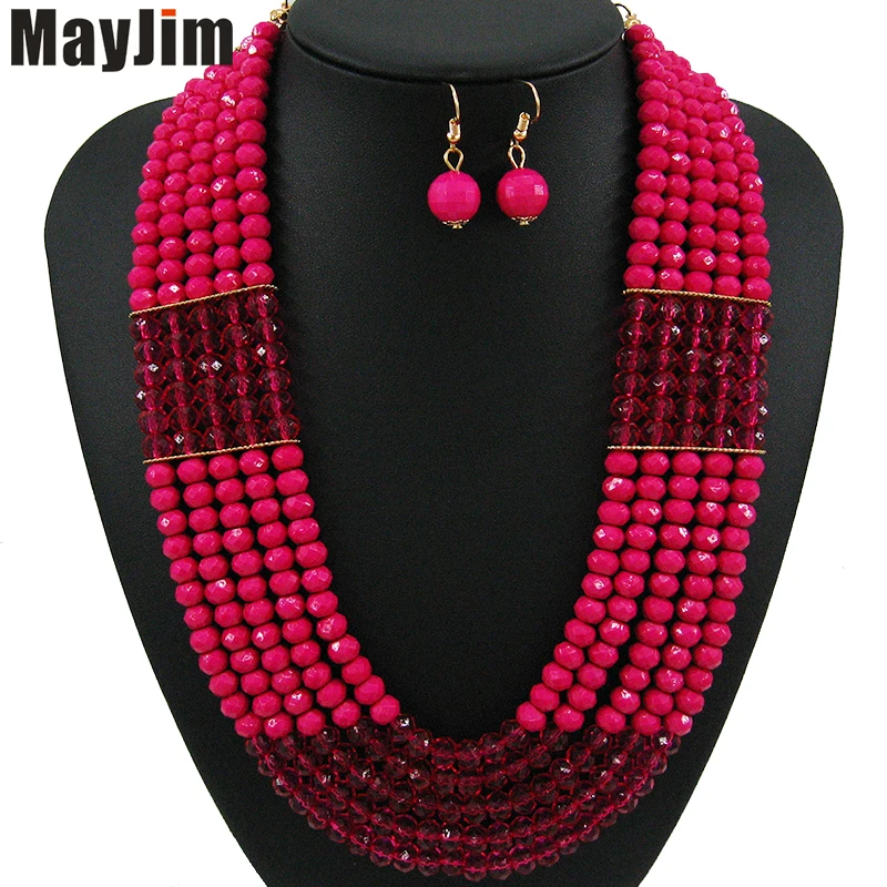 Fashion women 2021 vintage Multi layer gold chain chunky Africa bead necklaces & pendants choker maxi Jewelry Statement MayJim |