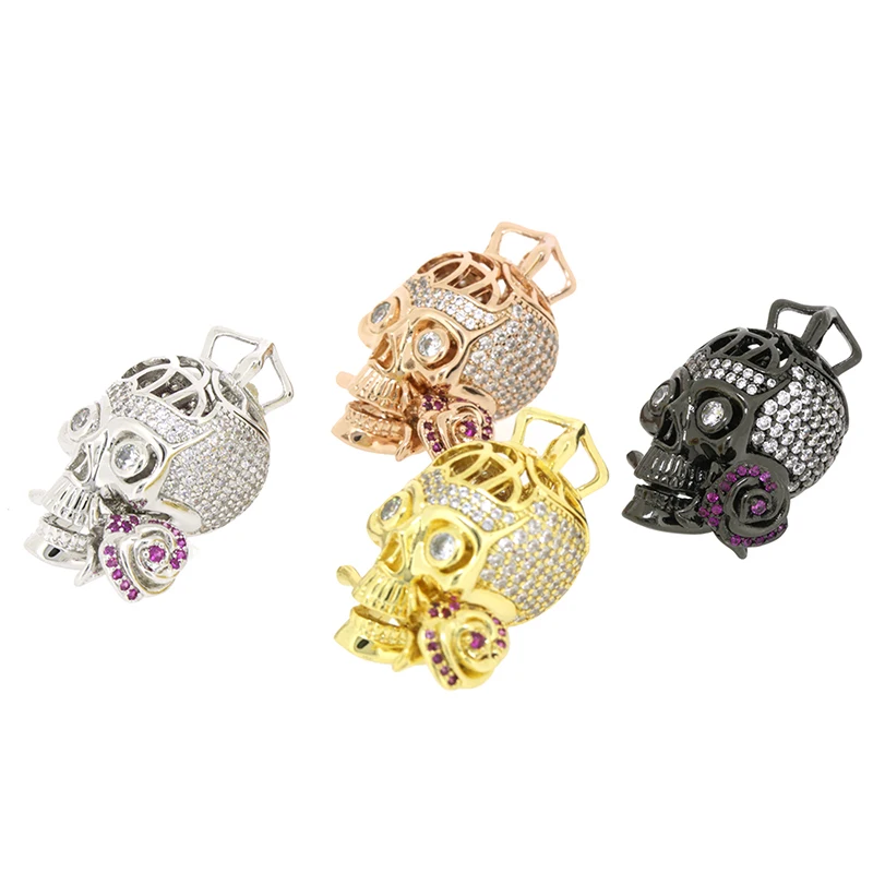 Metal Zircon Skull Jewelry Components Purple Zircon Gold/Silver/Rosegold/Black Personality Jewelry Bracelet Findings
Metal Zircon Skull Jewelry Components Purple Zircon Gold/Silver/Rosegold/Black Personality Jewelry Bracelet Findings