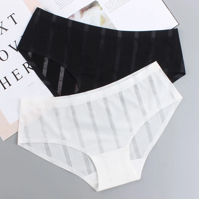 Simple Style Ladies Underwear Quick Dry Seamless Pantie Sexy Transparent Striped Underpant Breathable Low Waist Briefs Traceless
Simple Style Ladies Underwear Quick Dry Seamless Pantie Sexy Transparent Striped Underpant Breathable Low Waist Briefs Traceless