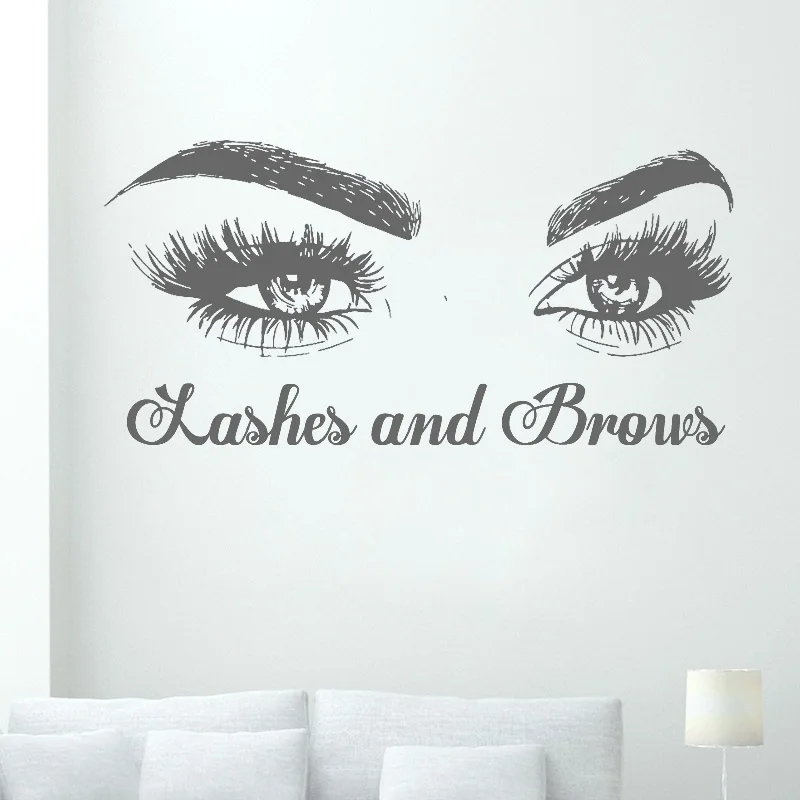 Eyelashes decal,Eyelashes Eye Decal,Eyelashes Eye Sticker,Girls Eyes,Eyebrows Decal,Brow Bar decal,Beauty Salon Decal,Make Up Decal kau389