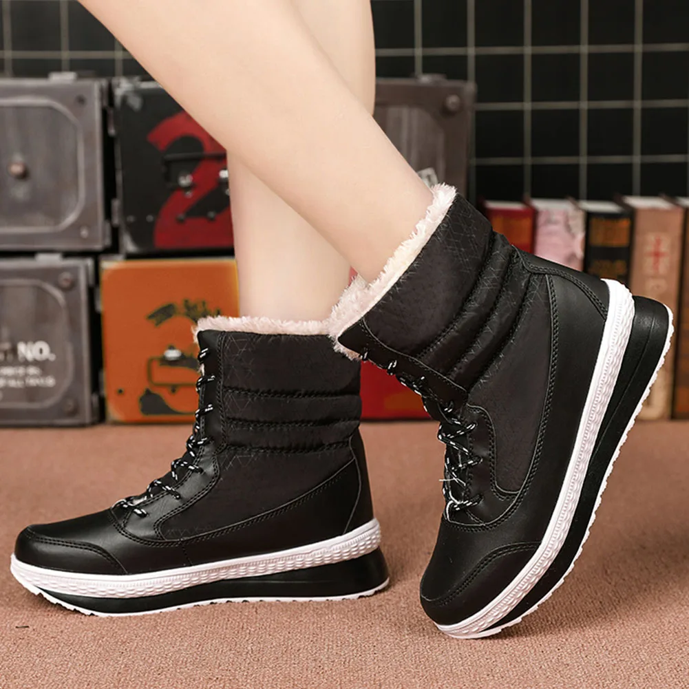FINDHER Snow Boots Winter Warm Fur Shoes for Women Comfortabale Wedge Platform Shoes Woman Lace Up Waterproof Ankle Boots
FINDHER Snow Boots Winter Warm Fur Shoes for Women Comfortabale Wedge Platform Shoes Woman Lace Up Waterproof Ankle Boots
